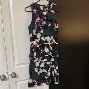 Banana Republic Floral Mini Dress - Green and Purple